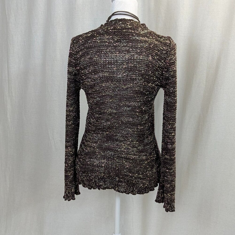 BCBG MAXAZRIA Heathered Brown Cardigan Size Small - Picture 4 of 12